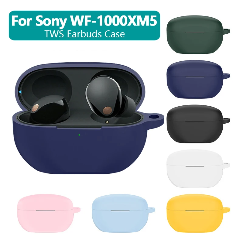 Pre Sony WF-1000XM5 TWS SARBUDS Krycie puzdro Soft Silikónové slúchadlá puzdro Sony slúchadlá puzdro kryt uchy s háčikovým otvorom