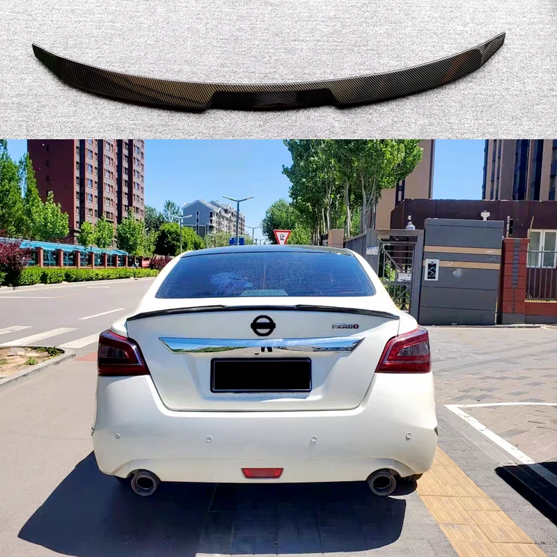 Pre spojler Nissan Teana / Altima 2013 až 2015 vysokokvalitný ABS Material Uhlíkové vlákno vzhľad Zadné kmeňa Krídle