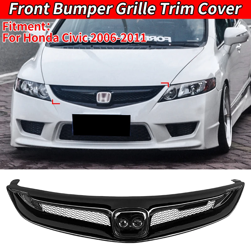 Pre spoločnosť Honda Civic 2006-2011 Automatické predné mriežky pretekárske mriežky auto horný nárazník kapucňa sieťové súpravy Kit