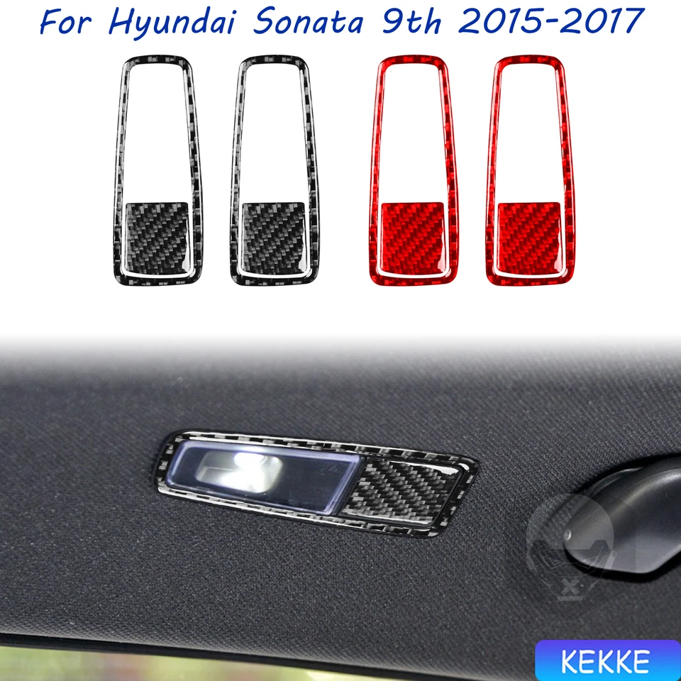 Pre spoločnosť Hyundai Sonata 9 2015 2016 2017 Zadné čítanie Svetlo Skutočné nálepky na nálepku s uhlíkovými vláknami Vnútorné príslušenstvo
