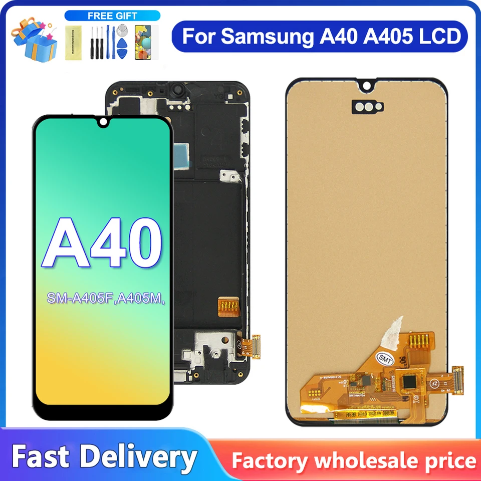 Pre spoločnosť Samsung A40 LCD 2019 A405 LCD displej dotykovej obrazovky Digitalizátor s výmenou rámov rámcov