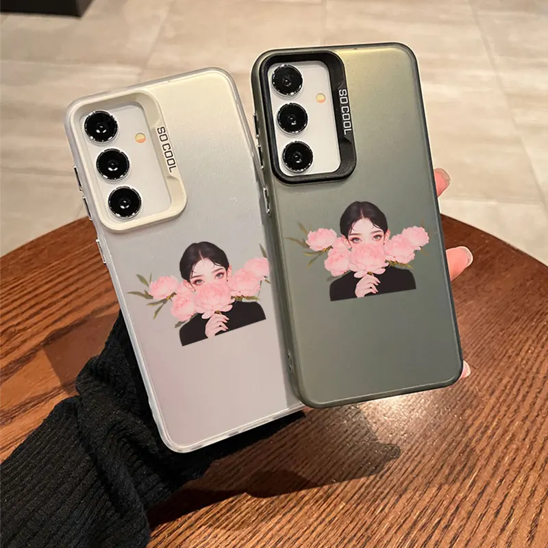 Pre spoločnosť Samsung Galaxy A13 14 15 20 22 22 23 25 31 33 34 35 5G 50 51 52 53 54 55 70 71 72 4G farebný mäkký telefón ružové ružové dievča