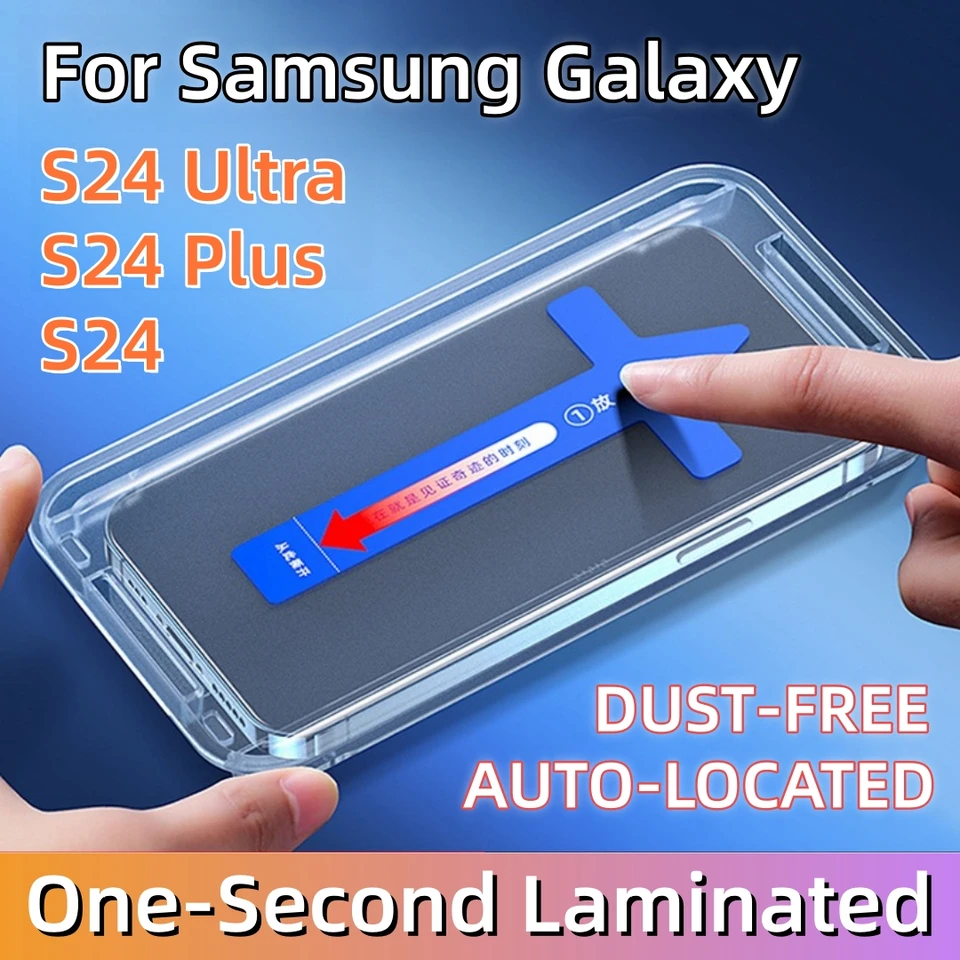 Pre spoločnosť Samsung Galaxy S24 Ultra Plus S24 Screent Chráni tvrdý sklenený telefón s inštaláciou Kit odstrániť výbuch