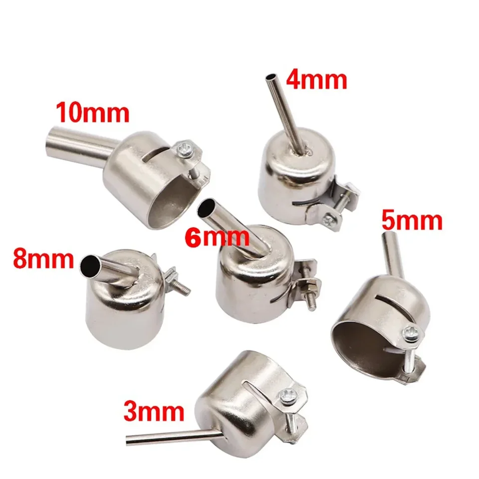Pre spájkovaciu stanicu 5 stupňov trysky rukávy 45 stupňov strieborného adaptéra Zváracie dýzy Horúcej stanice Trysky 3 mm-10 mm