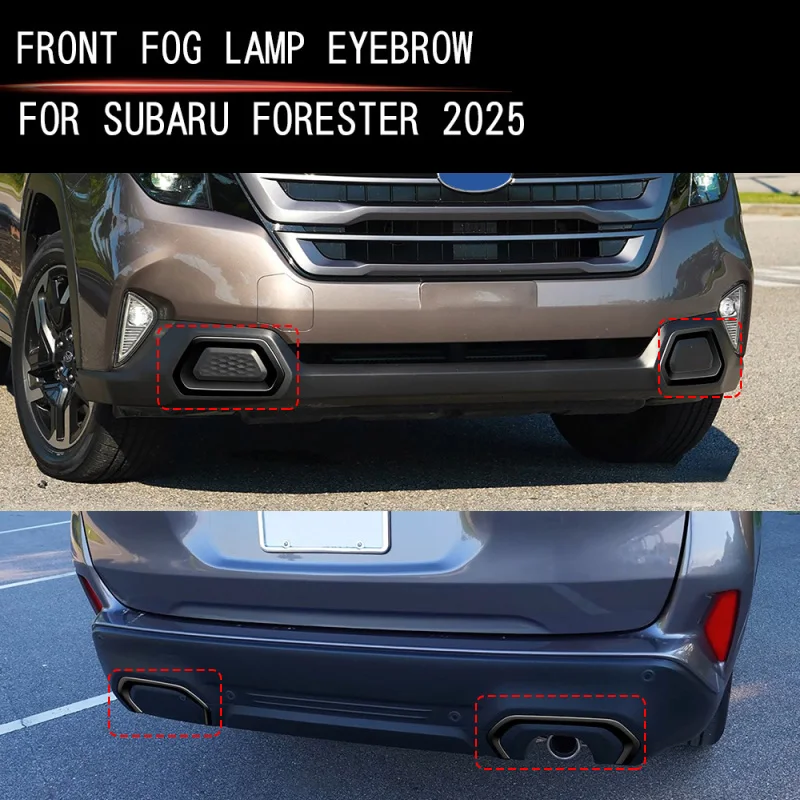 Pre Subaru Forester 2025 ABS uhlíka predný zadný nárazník Hmlová hmlová hmlová žiarovka Tink obloženie hmlového svetla rána Kryt
