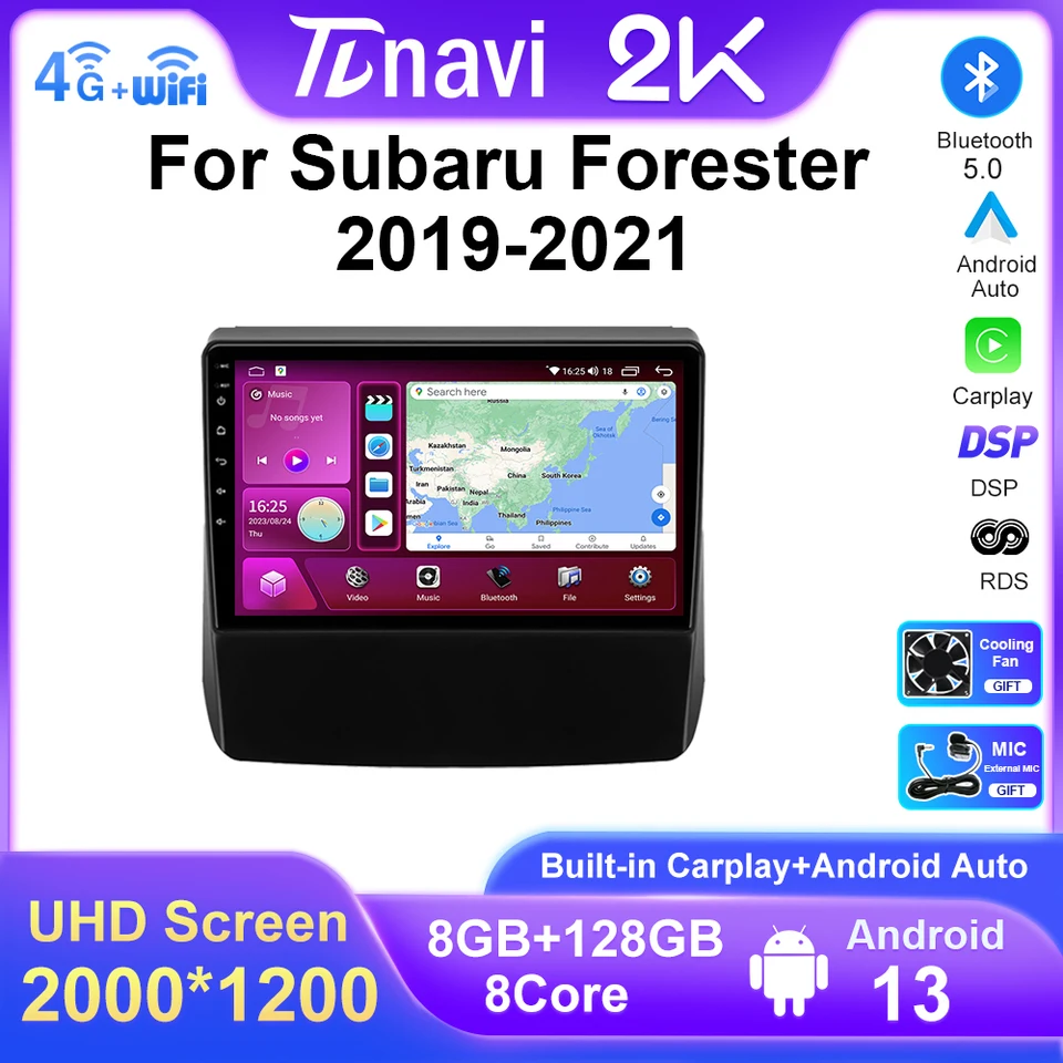 Pre Subaru Forester 5 Impreza 5 2019 2020 2021 Android 13 Multimediálny hráč bez auta bez DVD Auto Radio GPS navigačné carplay stereo