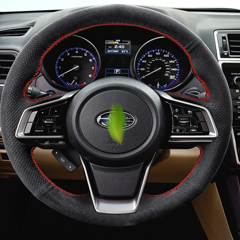 Pre Subaru Forester Ascent Crosstrek 2018-2019 Impreza ručne šité bez šklnovania opotrebenia odolného voči semišovým vozidlom volantu