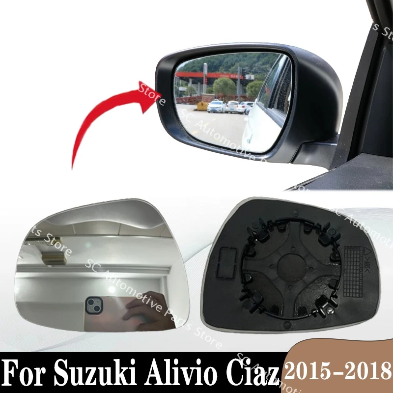 Pre Suzuki Alivio Ciaz 2015-2018 Dvere Exteriér bočné zrkadlo automobilu Reflexné sklenené šošovky nevyhrievané modré automatické doplnky