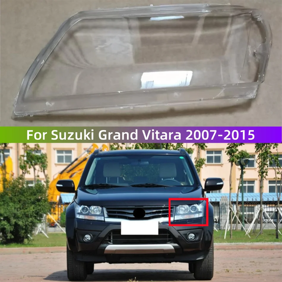 Pre Suzuki Grand Vitara 2007-2015 Automobilové príslušenstvo Priehľadné počítačové materiály svetlomety lampa sklenená škrupina