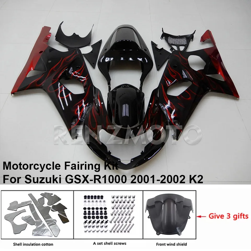 Pre Suzuki GSX-R1000 GSXR1000 2001-2002 K2 K2 Fairing Motorycle Set Body Decorácie Plastové strážne dosky príslušenstvo shell
