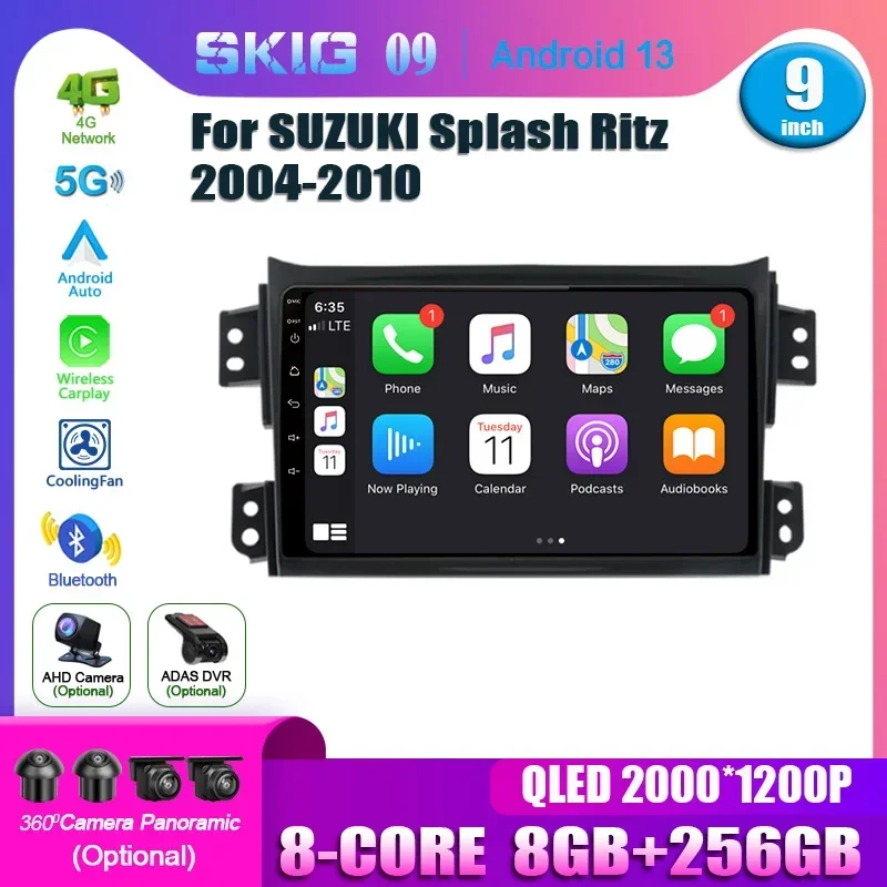 Pre Suzuki Splash Ritz 2008-2012 pre Opel Agila 2008-2014 Rádio GPS Reproduktor Multimedia Android 14 Navigation Auto Car Camera