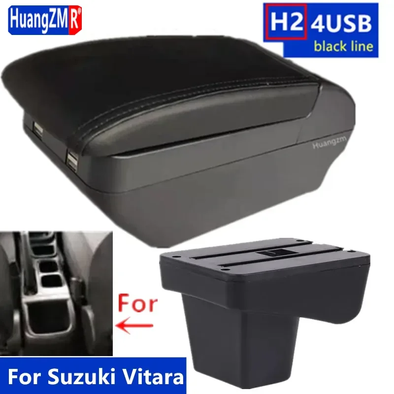 Pre Suzuki Vitara lakťová skrinka Universal Car Center Console Caja Modification Accessories Dvojitá zdvihnutá pomocou USB