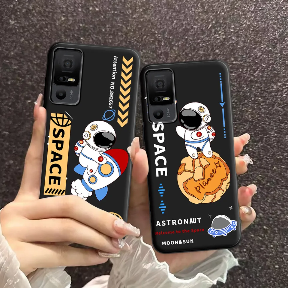 Pre TCL 40 XE 5G Kartoon zmrzliny mäkký silikón TPU astronaut vzorový puzdro pre TCL 40X 5G (T601D) Krásny zadný kryt