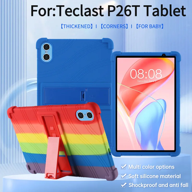 Pre Teclast P26T -Soft Silikone Shock odolný voči stojanom Gumber Shell Online Class Ochranný kryt pre Teclast TA10 Tablet 10,1 palca