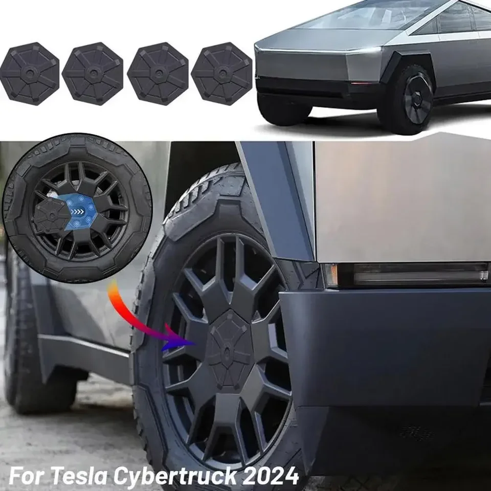 Pre Tesla Cybertruck 2024 2023 Centrum Cool Counter Caps Cover 4ks Plné pokrytie Centrum Cool Caps Výmena vonkajšieho príslušenstva