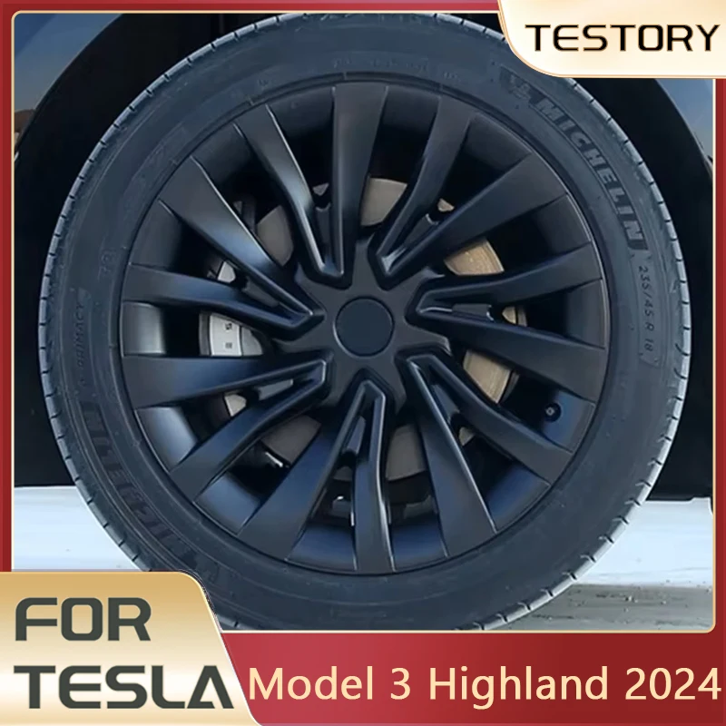 Pre Tesla Model 3 Highland 2024 Cap Cap 18 -palcový výmenný uzáver kolies pre Tesla Model 3 Highland 2024 Príslušenstvo 4ks uzáver kolies