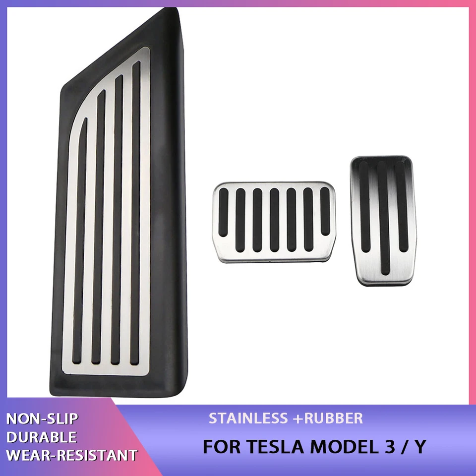 Pre Tesla Model 3 Y 2016 - 2021 Akcelerátor brzdový odpočinok Pedál Pedály Pedály Pedály pokrývajúce podložky Model Tri z nehrdzavejúcej ocele