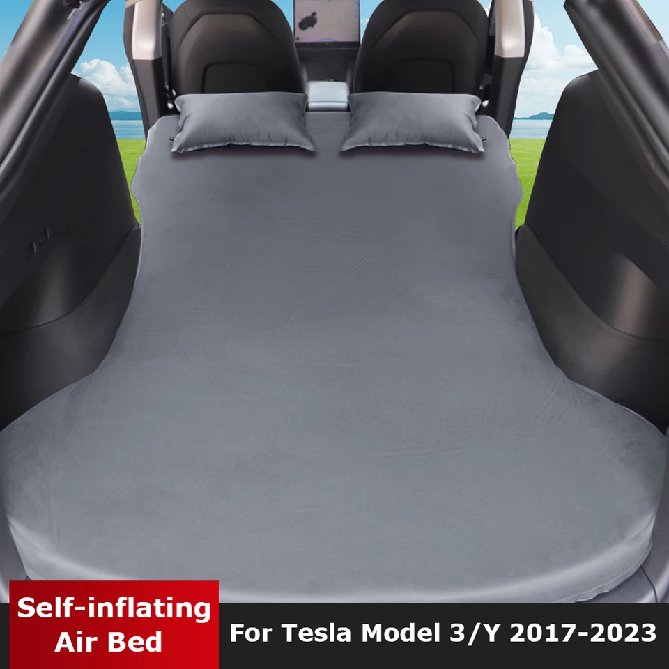 Pre Tesla Model 3 Y 2017-2023 nafukovací vzduchový matracový posteľ vonkajšie kempingy nafukovacie špeciálne semišové tkanina Cestovná posteľ 2022