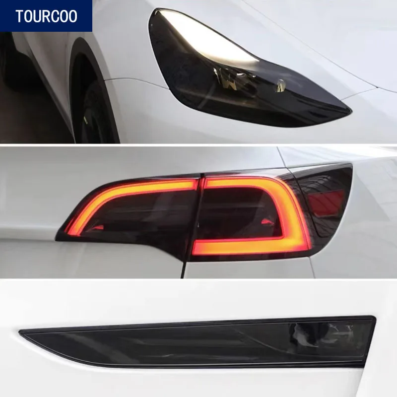 Pre Tesla model 3 YXS TPU Blackened svetlomet Taillight Foglight Protect Film Modifikácia Color Color Film