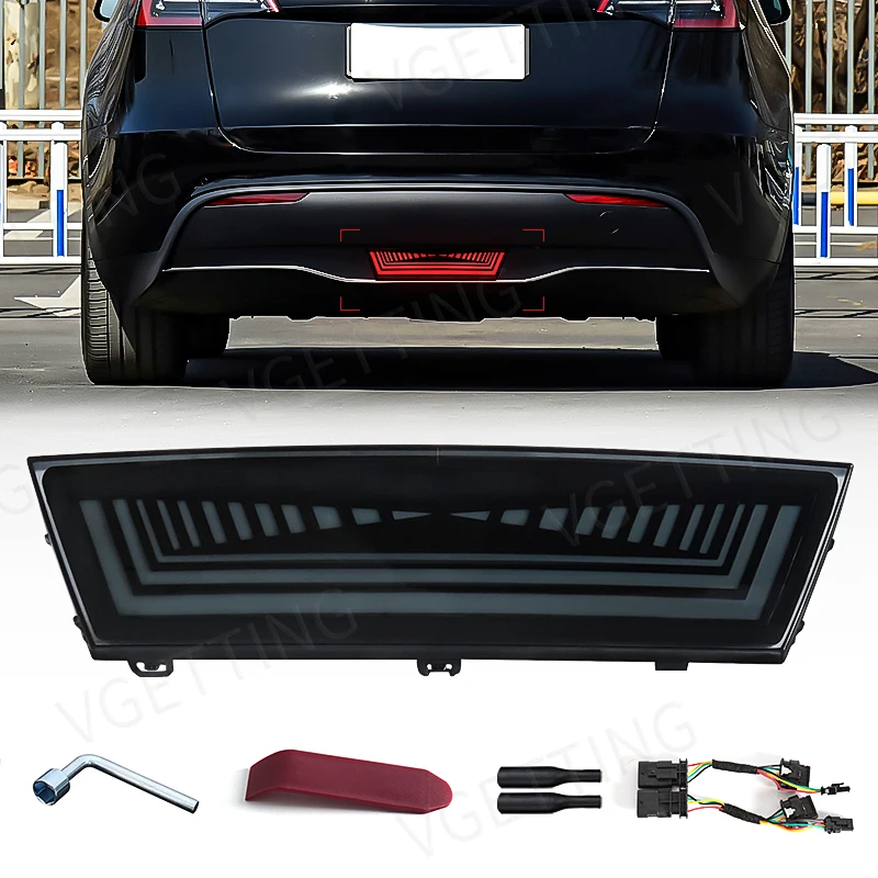 Pre Tesla Model Y 2019 2020 2021 2022 LED LED zadné brzdové svetlá pilotné svetlo Výstraha Running Dynamic Turning Signal Reflector Bezpečnosť