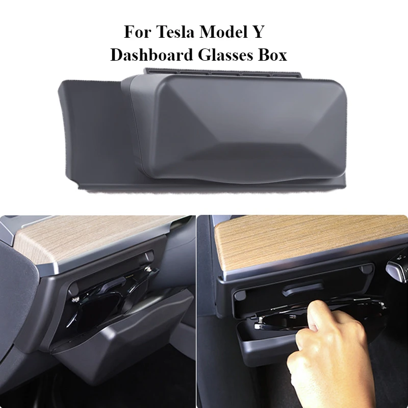 Pre Tesla Model Y 2021-2024 Dashboard Magnetické sacie okuliare Puzdro Okuliare Krabičky Skladovacia skrinka Prístrojová doska Organizácia Slnečné okuliare
