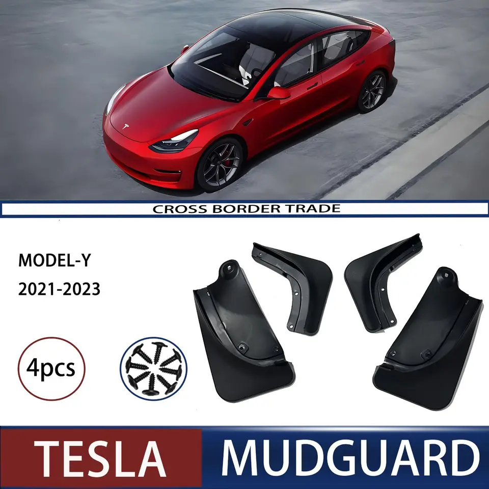Pre Tesla Model Y Car Soft Mudguard, Fender Mudflaps predné zadné svetlice striekajúce gardy pokrývajú príslušenstvo automobilu