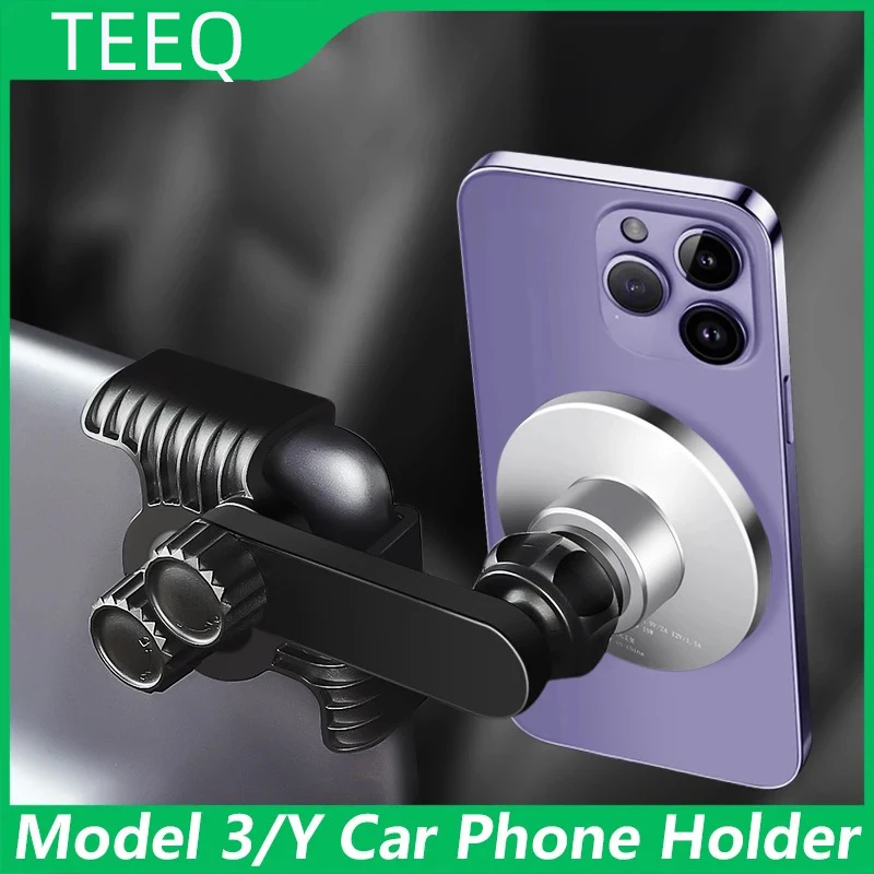 Pre Tesla Model3 Highland Model Y Model Držiteľ vozidla Držiak na držiak nastaviteľného Magnetického držiaka na obrazovku vozidla Side Phone Rám podpory