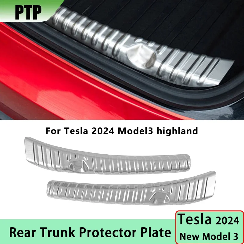Pre Tesla New Model3 Highland 2024 Nerezová oceľ Kumel vnútorná strážna doska Conter Tres Cover Tres Tesla Model 3 Y 2023 2017