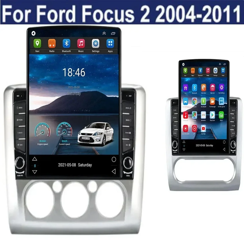 Pre Tesla Style 2Din Android 13 Car Radio pre Ford Focus 2 Mk2 2004-2011 Multimediálny video prehrávač GPS Stereo CarPlay DSP RDS Cam Cam