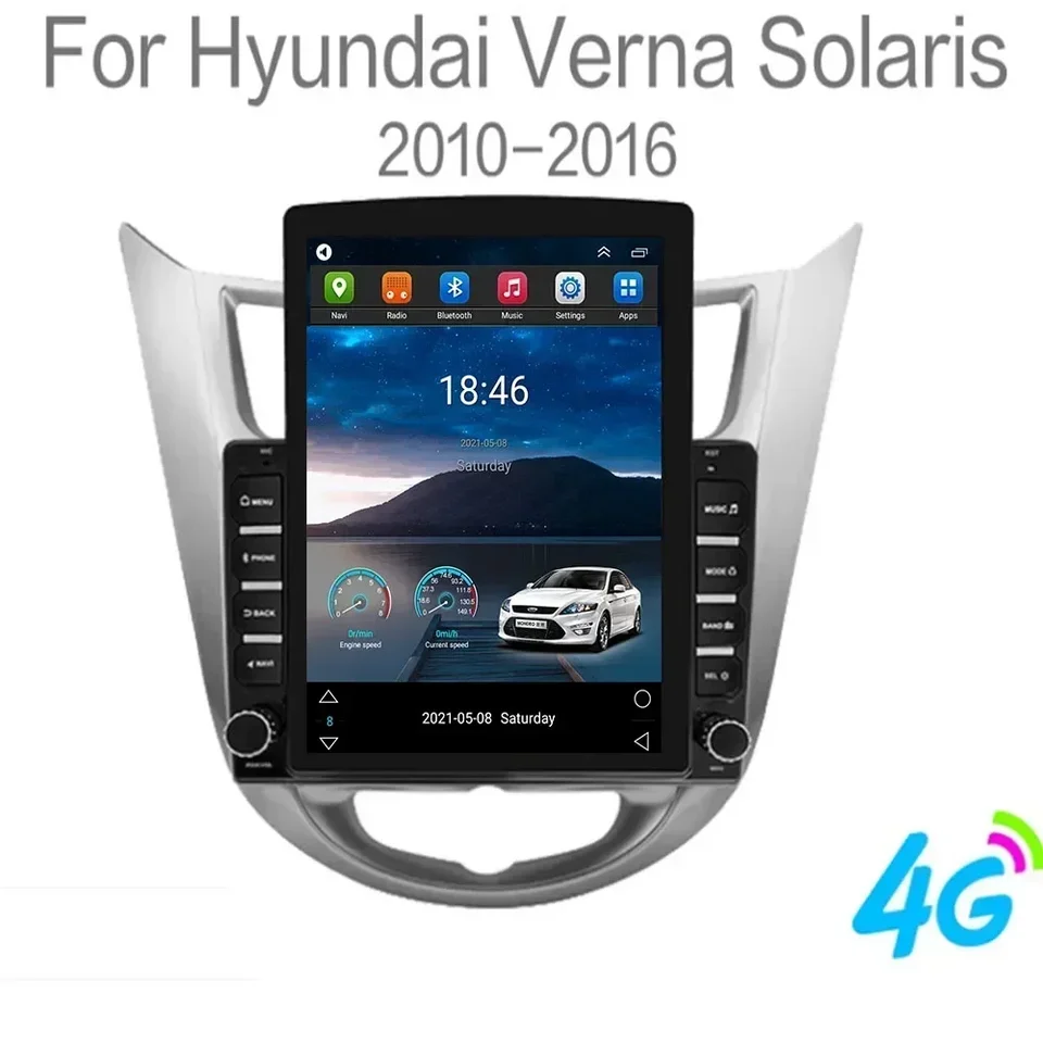 Pre Tesla Style 2Din Android 13 Car Radio pre Hyundai Solaris Accent Verna 2010-2016 multimediálny videozáznam GPS Stereo CarPlay