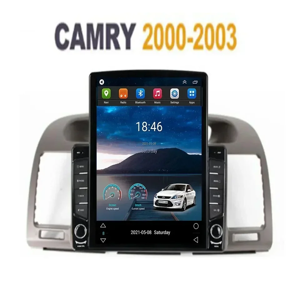 Pre Tesla Style 2Din Android 13 Car Radio pre Toyota Camry 2000-2003 multimediálny videozáznam GPS Stereo Carplay DSP RDS Camera
