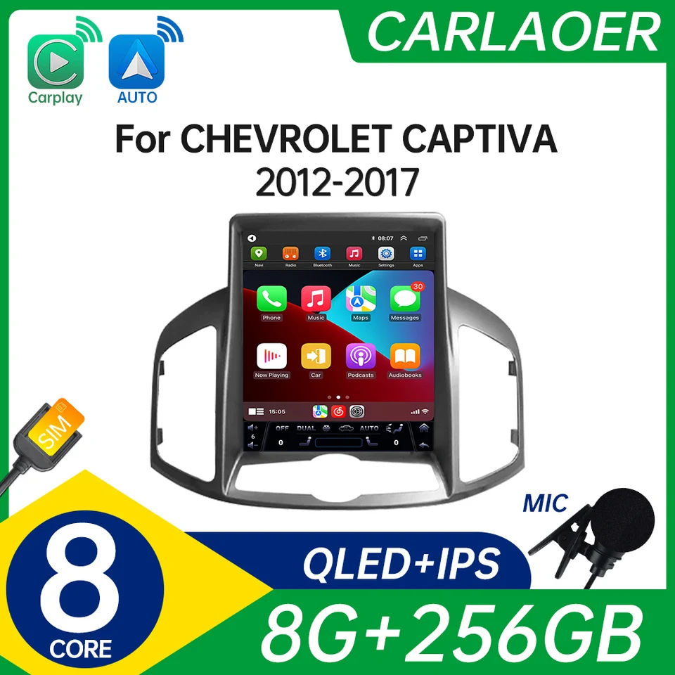 Pre Tesla Style CarPlay Android Auto pre Chevrolet Captiva 2012-2017 Car Android 2 DIN Radio Multimedia Video Player Auto Stereo