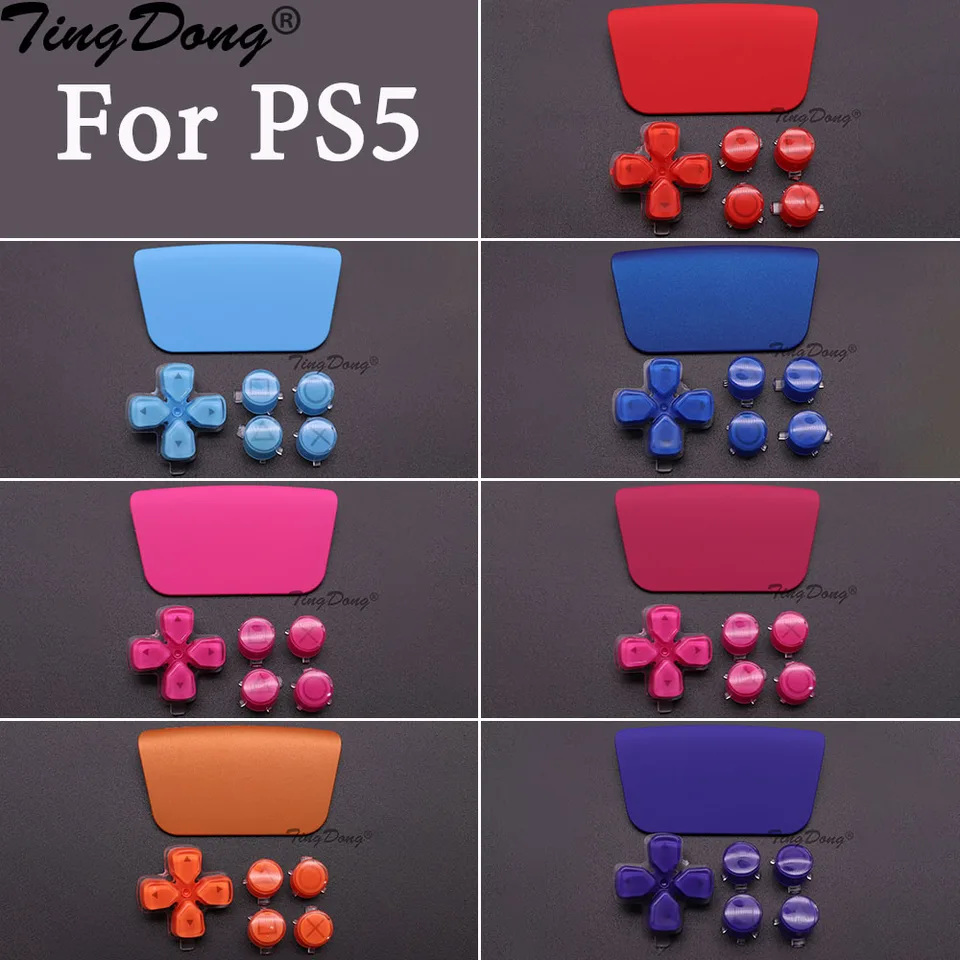 Pre tlačidlá tlačidla funkcie PS5 pre tlačidlo tlačidla PS 5 Cross Cross Abxy D Pad Drianction Key Kit a plastový dotykový dotyk
