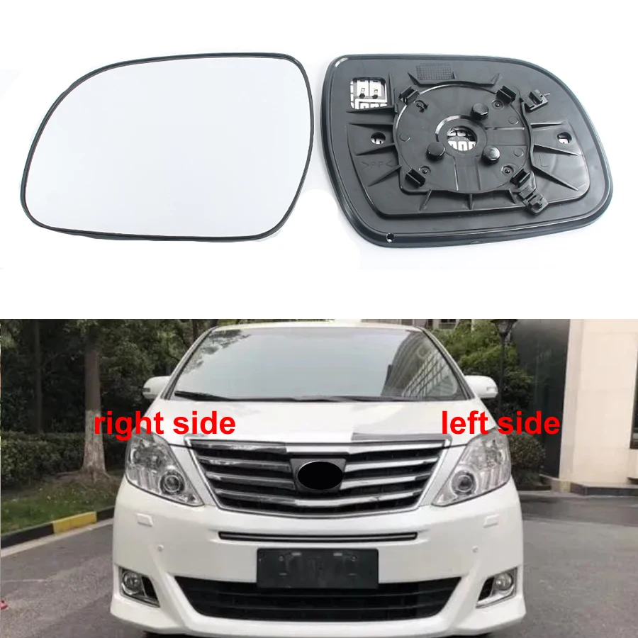 Pre Toyota Alphard 2010 2011 2012 2013 2014 Objektíva spätného zrkadla automobilu Exteriérová strana reflexná sklenená šošovka s kúrením