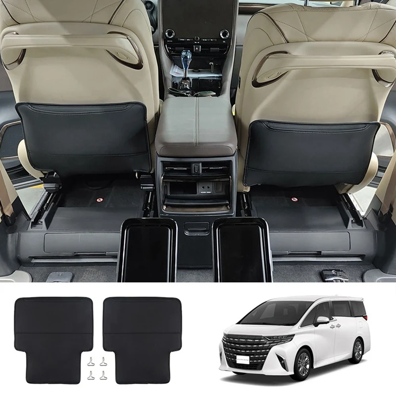 Pre Toyota Alphard/VellFire 40 Series 2023+ Car Auta Zadné sedadlo Anti-Kick Kožené interiérové ​​doplnky Časti sedadlo Antikick Pad