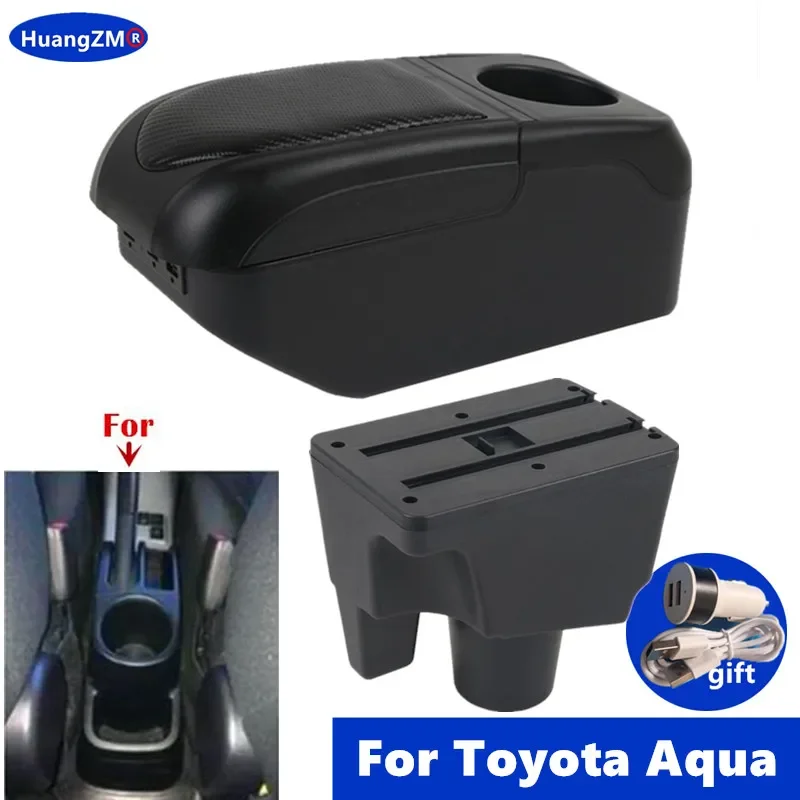 Pre toyota Aqua lakťová skrinka pre Toyota Prius C Aqua Car lakťová lakťová lakťová skrinka Center Storage Box Interné dodatočné vybavenie automobilových príslušenstiev
