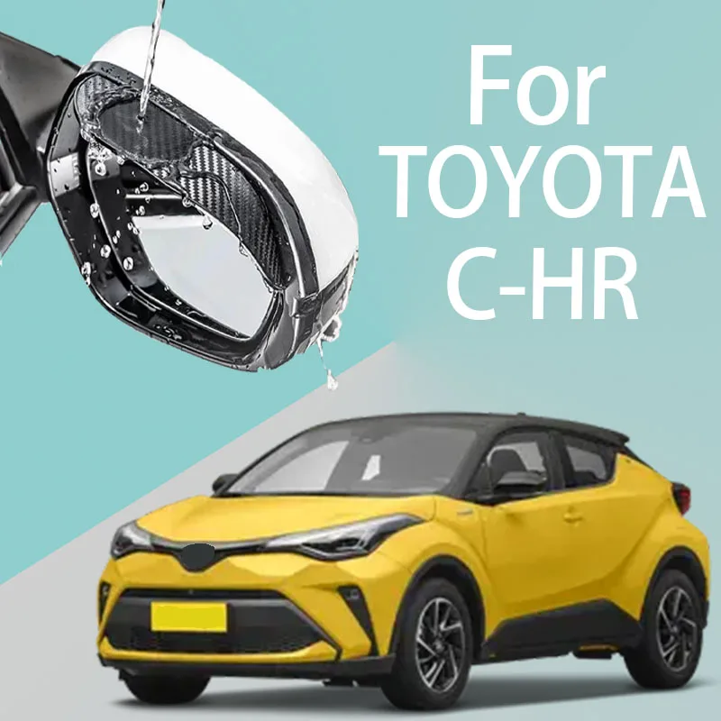 Pre toyota C-HR Carvew Mirror Rain Brow Zhustá textúra z uhlíkového vlákna Zrkadlové zrkadlo Rain Brow Brow