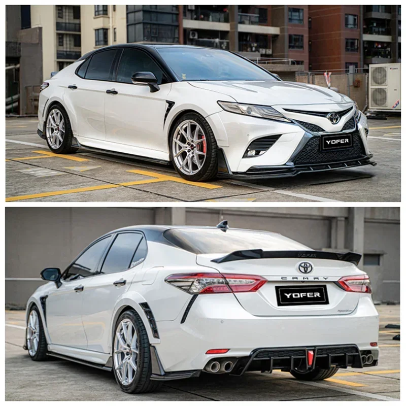 Pre Toyota Camry 2018 2019 2020 2022 2023 ABS Čierny predný nárazník zadný difúzor bočná sukňa Spiler Cover Body Kit