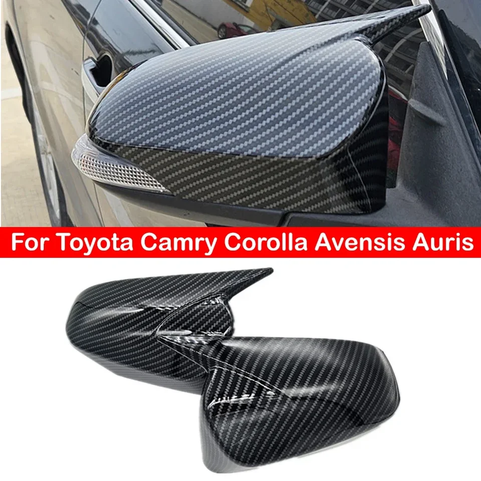 Pre Toyota Camry Corolla Avensis Auris Auris STRAVET STRANVIEW Bočné zrkadlo Kryt kryt krídla Vonkajšie dvere Zadné pohľady Zadné puzdro Orezávanie uhlíka