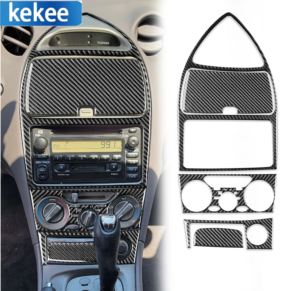 Pre Toyota Celica 2000-2005 Real Carbon Fiber Automatické prístroj Central Control Storage Box CD Panel Trim Sticker Auto