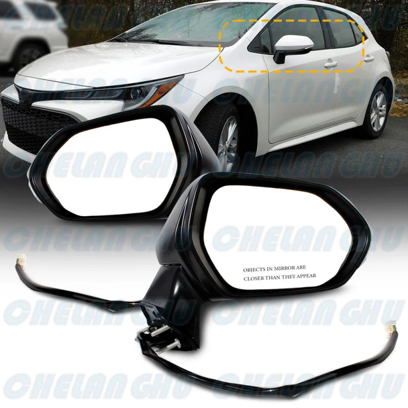 Pre Toyota Corolla 2020 2021 2022 USA Verzia 1 Pár 6 kolíkov perlová biela natretá Vyhrievaná energia Nastavenie Zostava Zadného zrkadla Zostava zrkadla