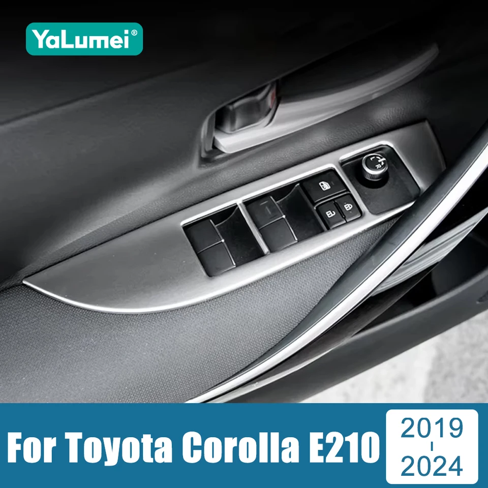 Pre Toyota Corolla E210 2019 2020 2021 2022 2023 Hybrid z nehrdzavejúcej auta Dvery Panel Panel Panel Spínač výťahových tlačidiel pokrývajú kryty Trimy