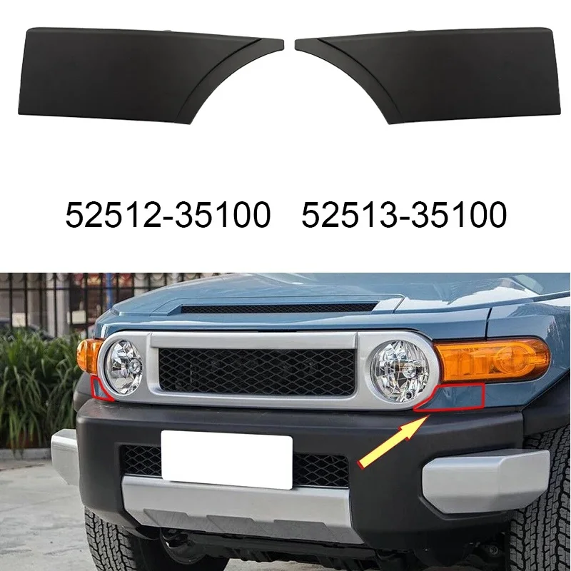 Pre Toyota FJ Cruiser 2007 -2014 2ks auta predný nárazník mriežky svetlomet dolného plniaceho obloženia svetlometový svetlom dolného lemovania Spray Paint Black