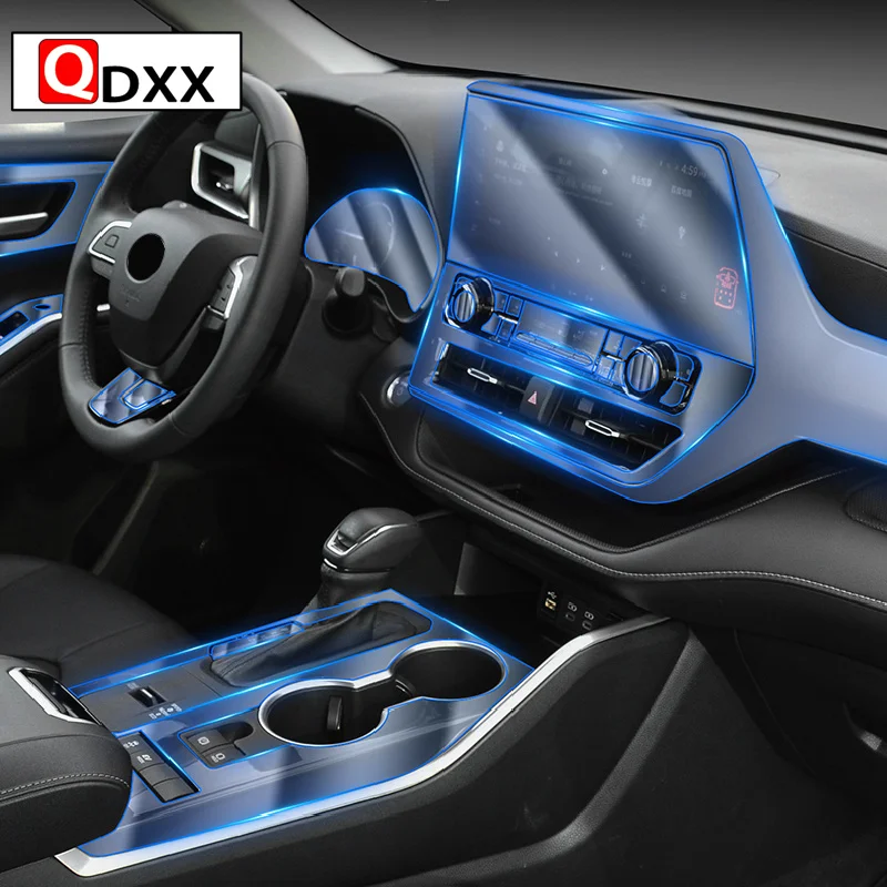 Pre Toyota Highlander 2020-2022 Interiérové ​​centrum automobilov Transparentné TPU Protective Film Anti-ScratC ​​Opravy Filmové príslušenstvo