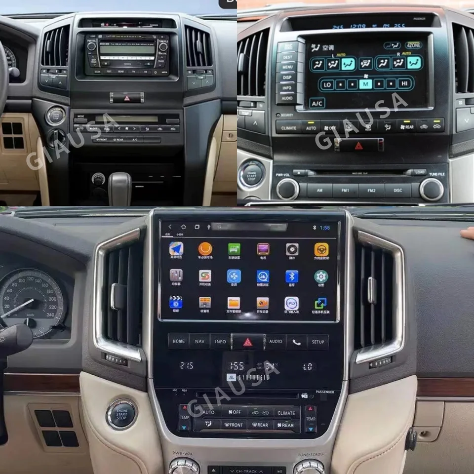 Pre Toyota Land Cruiser 200 LC200 GXR VXR 2008-2020 Android Car Radio 2Din Stereo prijímač Autoradio Multimedia Player GPS Navi