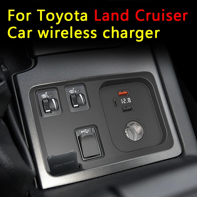 Pre toyota Land Cruiser Car Wireless nabíjačka cigareta zapaľovač USB rýchle nabíjanie cigaretovej cigarety Splitter Socket QC3.0 PD2.0