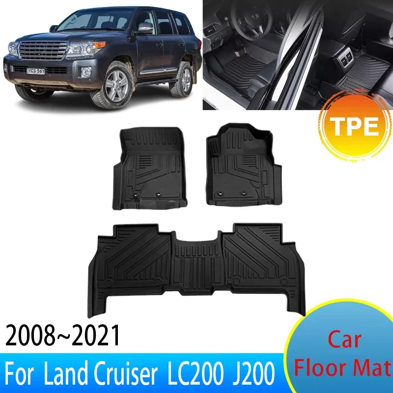 Pre Toyota Land Cruiser LC200 J200 200 2008-2021 Automatické podlahové podlahové podlahové podlahové vozidlá na panelové panelové panelové panelové podložky Koberec nepremokavé diely