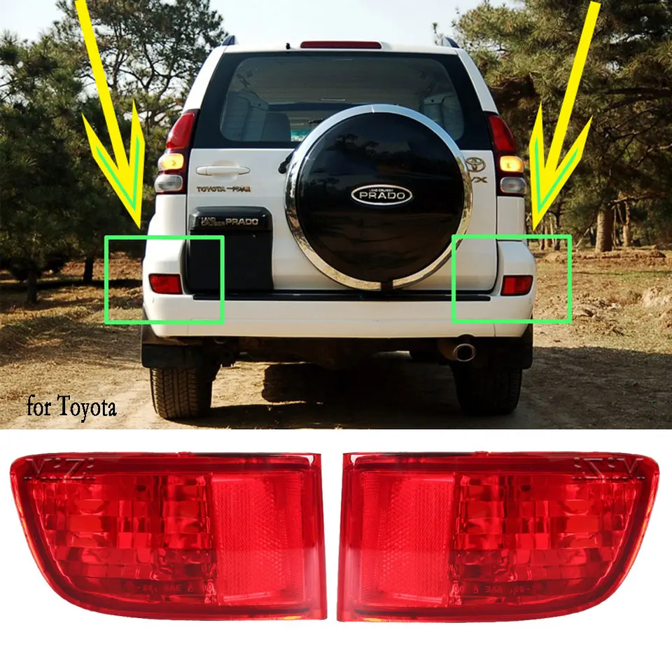 Pre Toyota Land Cruiser Prado 120 Tail Lamp 2002-2009 Zadný nárazník reflektory Svetlá Žiadne žiarovky Zadné svetlá zadné svetlá Zadné svetlá Zadné svetlá Zadné svetlá