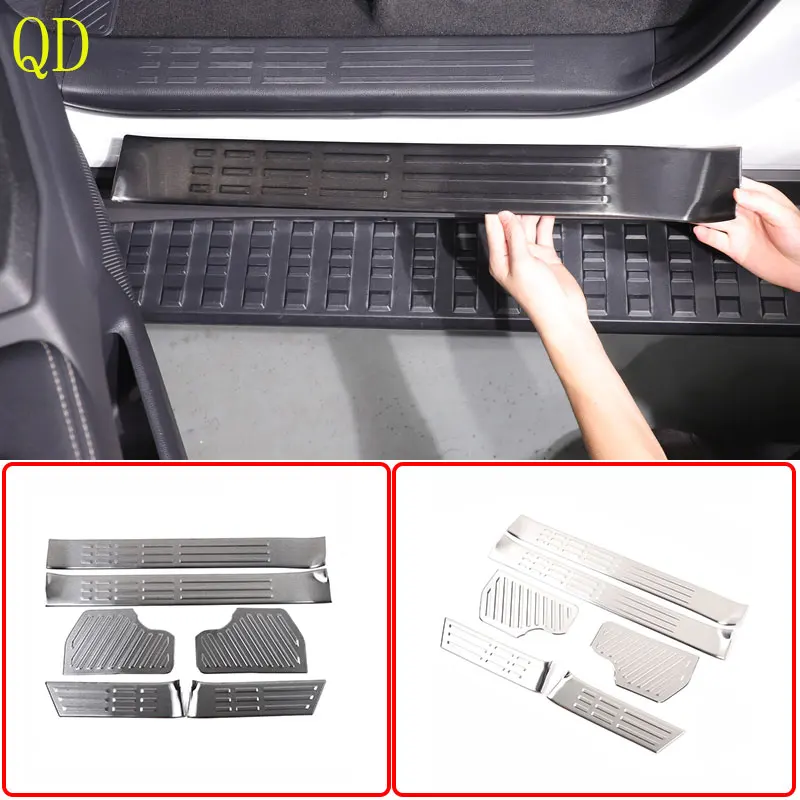 Pre Toyota Land Cruiser Prado 250 LC250 2024+ Nerezová oceľ Čierne dvere automobilu Vitajte pedál Dvere Sill Strip Strip Car Auto