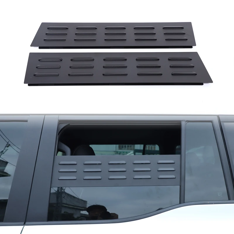 Pre Toyota Prado LC250 Land Cruiser 2024+ Zadné ventilačné žalúzie Vetracie okenné príslušenstvo Hliník zliatina čierna 2ks